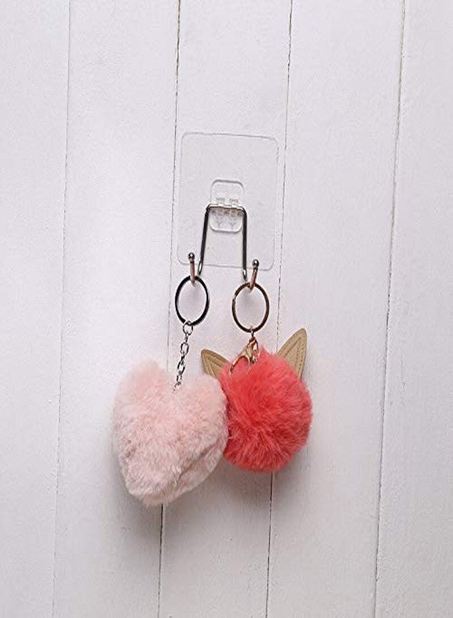 Zebroc 4Pcs Stainless Steel Wall Hangers, Bath Towel Double Hook, Self Adhesive Hooks Stick On Wall Hanging Door Clothes Holder Utility Hanging Hooks Storage (Transparent) (4, Double Hook) - Image 3